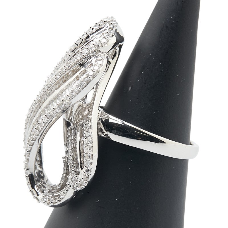 K18WG ホワイトゴールド ダイヤ3.30ct リング 指輪 レディース 19号 【中古】