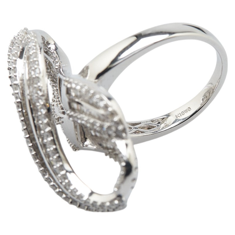 K18WG ホワイトゴールド ダイヤ3.30ct リング 指輪 レディース 19号 【中古】