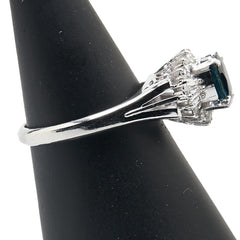 Pt900 プラチナ サファイア1.36ct ダイヤ0.45ct リング 指輪 レディース 16号 【中古】