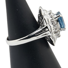 Pt900 プラチナ サファイア2.88ct ダイヤ0.92ct リング 指輪 レディース 11号 【中古】