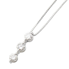 Pt900 プラチナ Pt850 プラチナ ダイヤ0.30ct 3P ダイヤ ペンダントネックレス レディース 【中古】