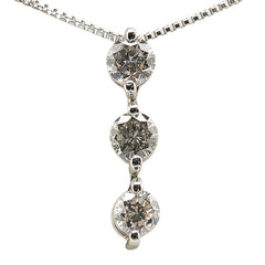 Pt900 プラチナ Pt850 プラチナ ダイヤ0.30ct 3P ダイヤ ペンダントネックレス レディース 【中古】