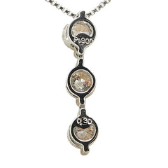 Pt900 プラチナ Pt850 プラチナ ダイヤ0.30ct 3P ダイヤ ペンダントネックレス レディース 【中古】