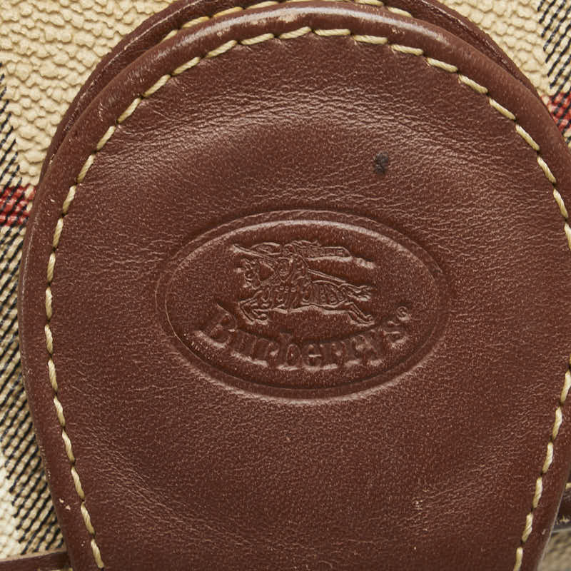 バーバリー ノバチェック シャドーホース 斜め掛け ショルダーバッグ ベージュ マルチカラー PVC レザー レディース BURBERRY 【中古】