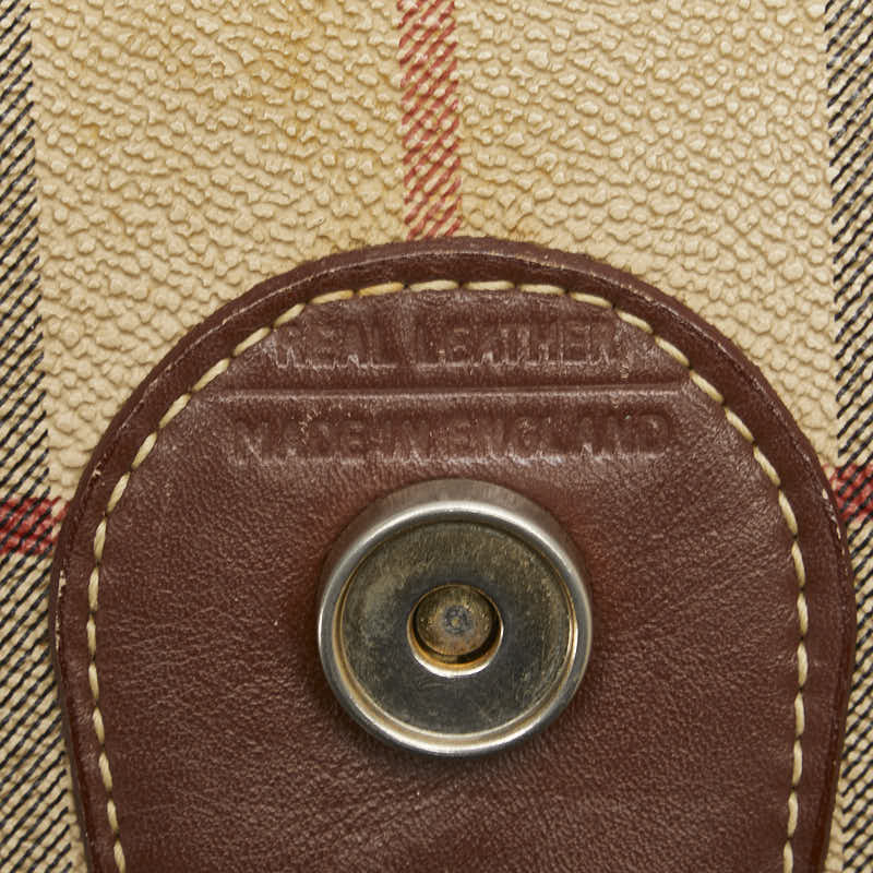 バーバリー ノバチェック シャドーホース 斜め掛け ショルダーバッグ ベージュ マルチカラー PVC レザー レディース BURBERRY 【中古】