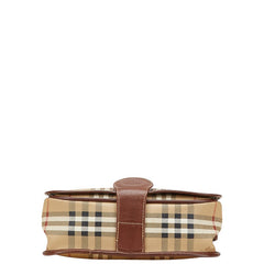 バーバリー ノバチェック シャドーホース 斜め掛け ショルダーバッグ ベージュ マルチカラー PVC レザー レディース BURBERRY 【中古】