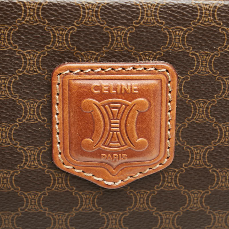 セリーヌ マカダム ハンドバッグ トートバッグ ブラウン PVC レザー レディース CELINE 【中古】