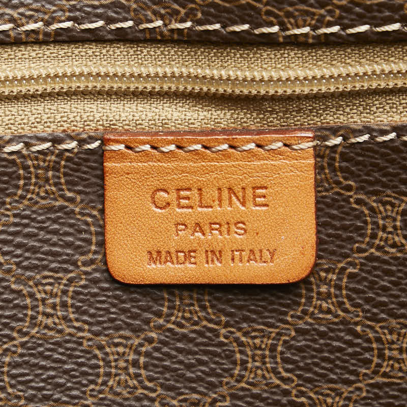 セリーヌ マカダム ハンドバッグ トートバッグ ブラウン PVC レザー レディース CELINE 【中古】