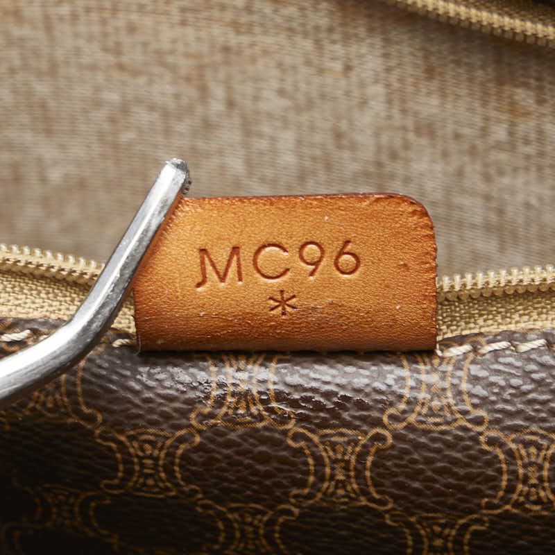 セリーヌ マカダム ハンドバッグ トートバッグ ブラウン PVC レザー レディース CELINE 【中古】