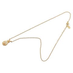 ディオール CDロゴ 縄 ロープ モチーフ ラインストーン ネックレス ゴールド メッキ レディース Dior 【中古】