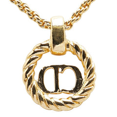 ディオール CDロゴ ラウンド サークル ネックレス ゴールド メッキ レディース Dior 【中古】