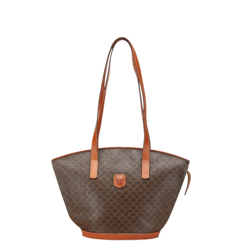 セリーヌ マカダム トートバッグ ハンドバッグ ブラウン PVC レザー レディース CELINE 【中古】