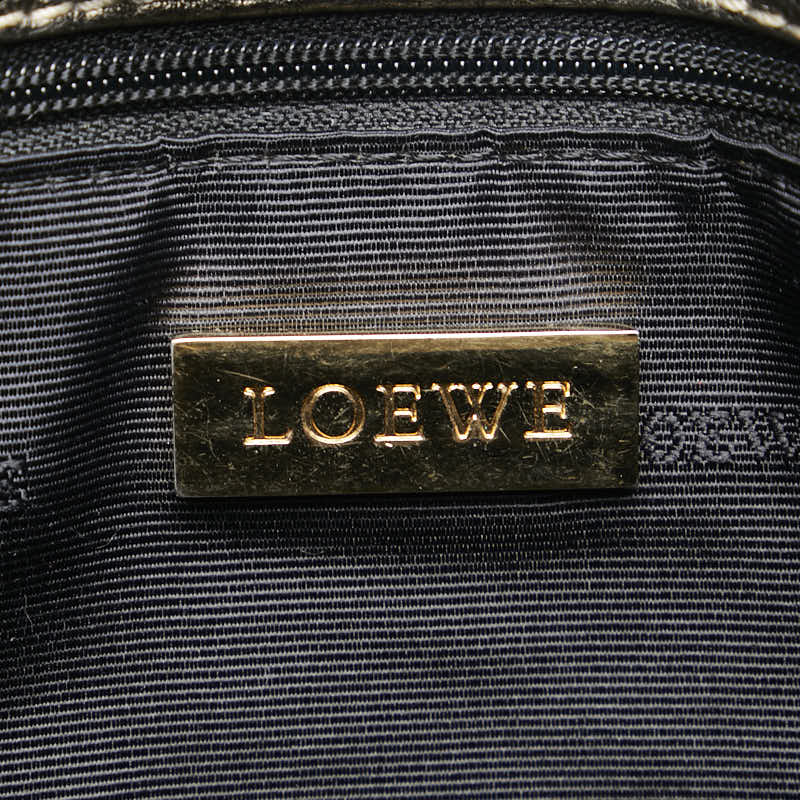 ロエベ アナグラム ハンドバッグ トートバッグ グレー レザー レディース LOEWE 【中古】
