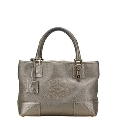 ロエベ アナグラム ハンドバッグ トートバッグ グレー レザー レディース LOEWE 【中古】