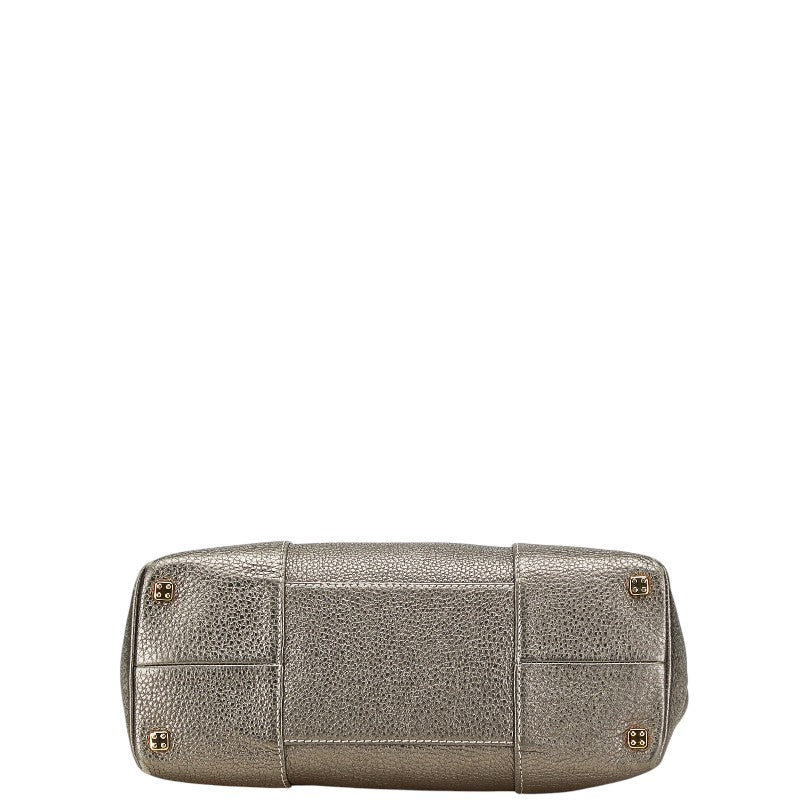 ロエベ アナグラム ハンドバッグ トートバッグ グレー レザー レディース LOEWE 【中古】