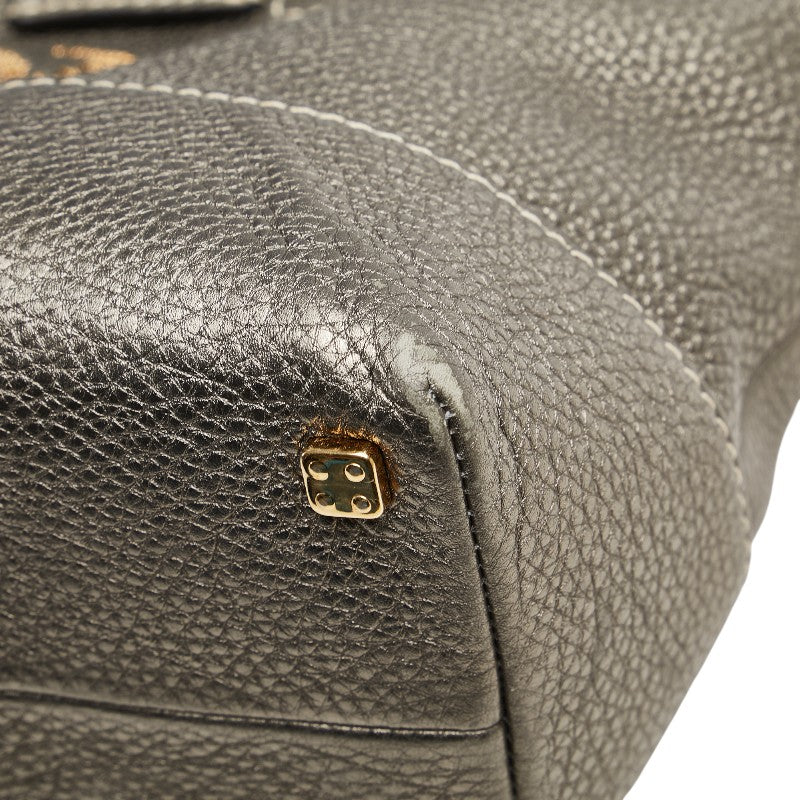 ロエベ アナグラム ハンドバッグ トートバッグ グレー レザー レディース LOEWE 【中古】