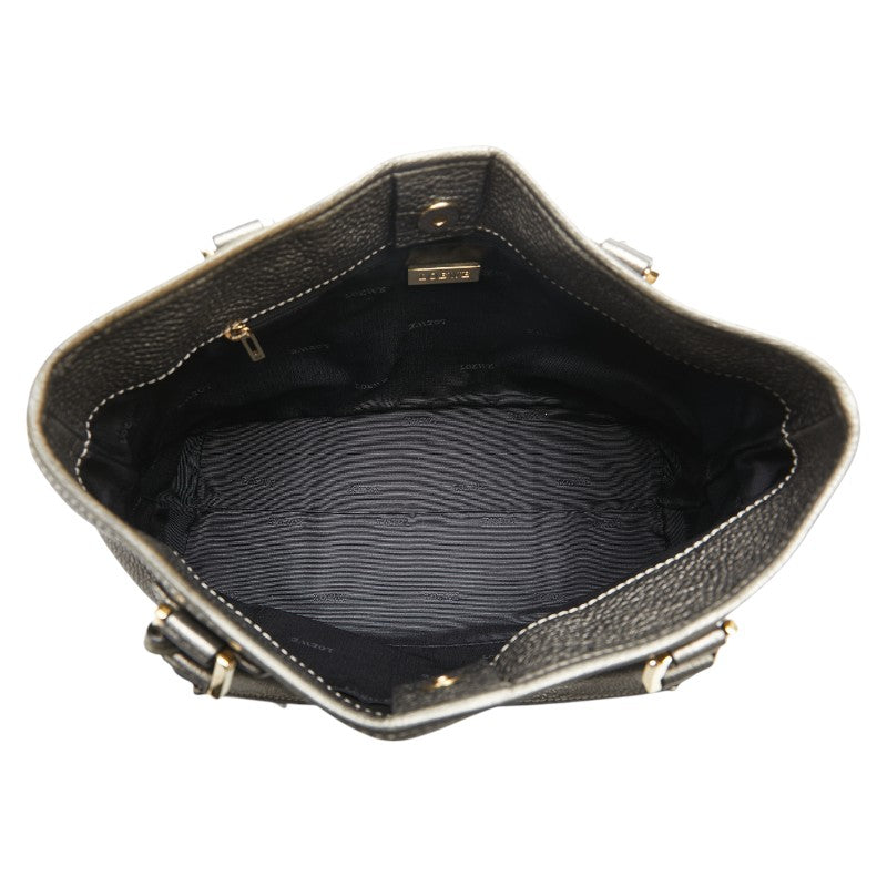 ロエベ アナグラム ハンドバッグ トートバッグ グレー レザー レディース LOEWE 【中古】