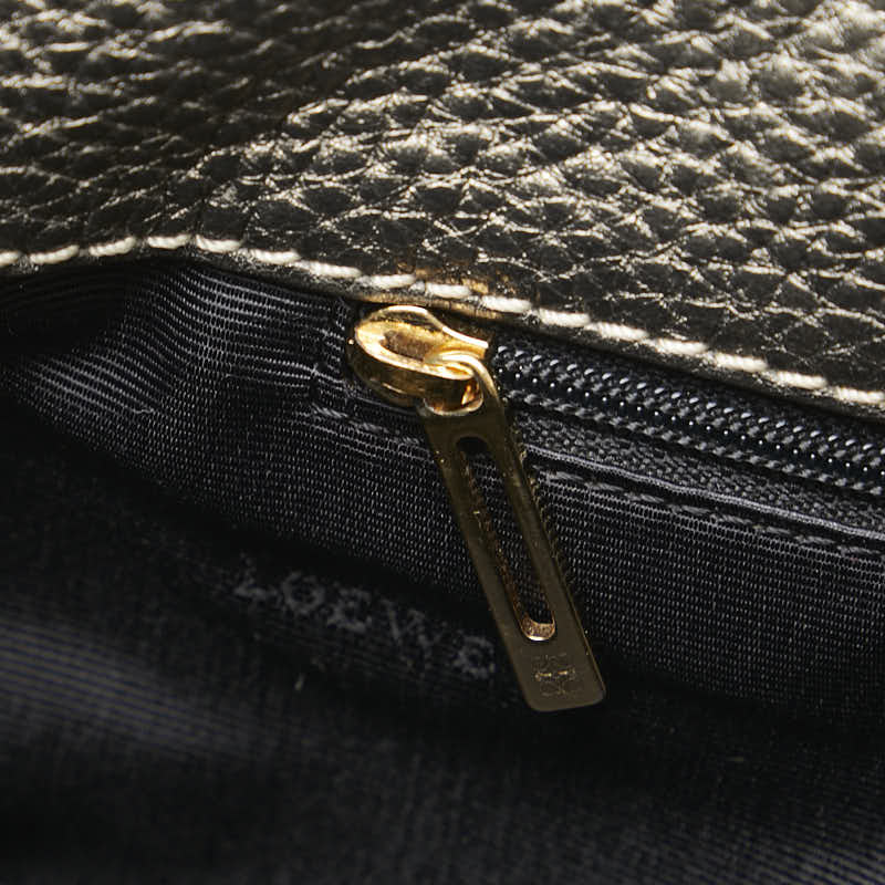ロエベ アナグラム ハンドバッグ トートバッグ グレー レザー レディース LOEWE 【中古】