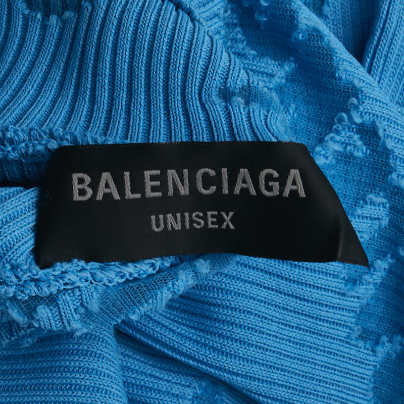 バレンシアガ タートルネック オーバーサイズセーター サイズ：L 719056 ライトブルー レーヨン ナイロン レディース BALENCIAGA 【中古】