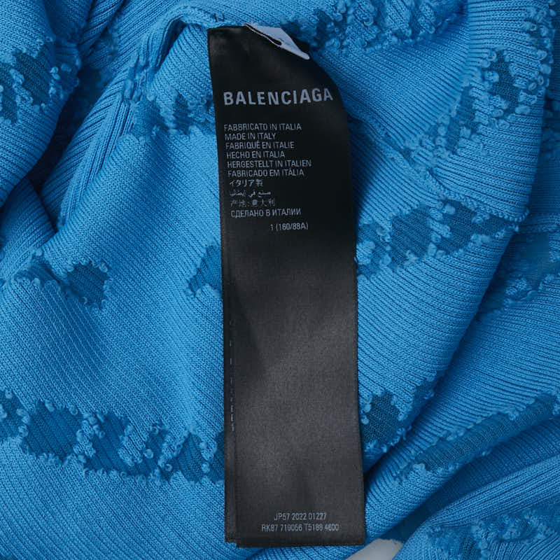 バレンシアガ タートルネック オーバーサイズセーター サイズ：L 719056 ライトブルー レーヨン ナイロン レディース BALENCIAGA 【中古】