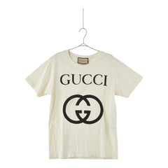 グッチ インターロッキングG Tシャツ サイズ：XS 493117 ベージュ ブラック コットン メンズ GUCCI 【中古】