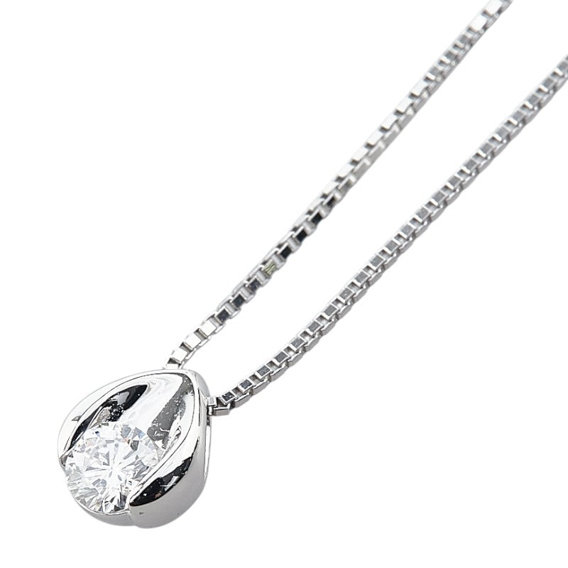 Pt900 プラチナ Pt850 プラチナ ダイヤ0.189ct ベネチアンチェーン ネックレス レディース 【中古】