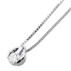 Pt900 プラチナ Pt850 プラチナ ダイヤ0.189ct ベネチアンチェーン ネックレス レディース 【中古】