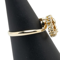 K18YG イエローゴールド ダイヤ0.19ct ハート モチーフ リング 指輪 レディース 10.5号 【中古】