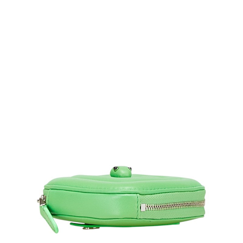 ブルガリ ×アンブッシュ セルペンティ ハート コインケース 小銭入れ グリーン ラムスキン レディース BVLGARI 【中古】
