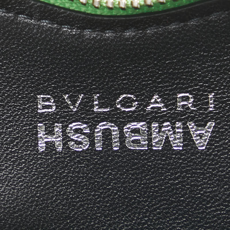 ブルガリ ×アンブッシュ セルペンティ ハート コインケース 小銭入れ グリーン ラムスキン レディース BVLGARI 【中古】