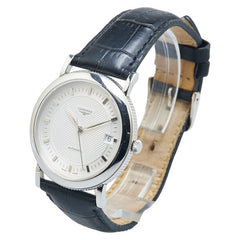 ロンジン クラシック アーネストフランシロン 腕時計 L4.647.4 自動巻き シルバー文字盤 ステンレススチール レザー メンズ LONGINES 【中古】