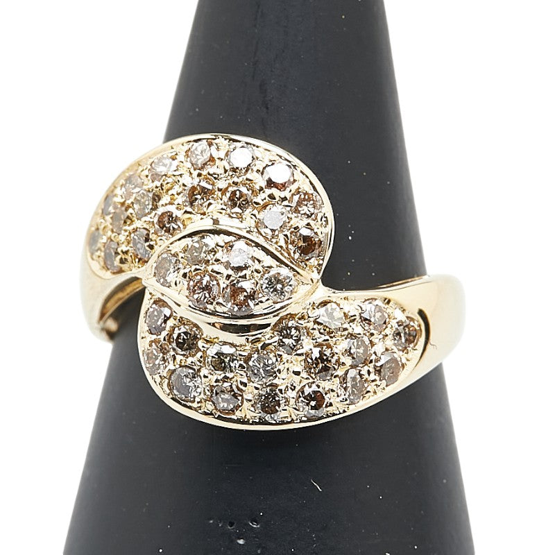 K18YG イエローゴールド ダイヤ1.00ct リング 指輪 レディース 11号 【中古】