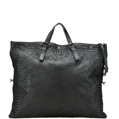 ボッテガヴェネタ イントレチャート トートバッグ ワンショルダーバッグ 2WAY ブラック グリーン レザー メンズ BOTTEGAVENETA 【中古】