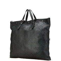 ボッテガヴェネタ イントレチャート トートバッグ ワンショルダーバッグ 2WAY ブラック グリーン レザー メンズ BOTTEGAVENETA 【中古】