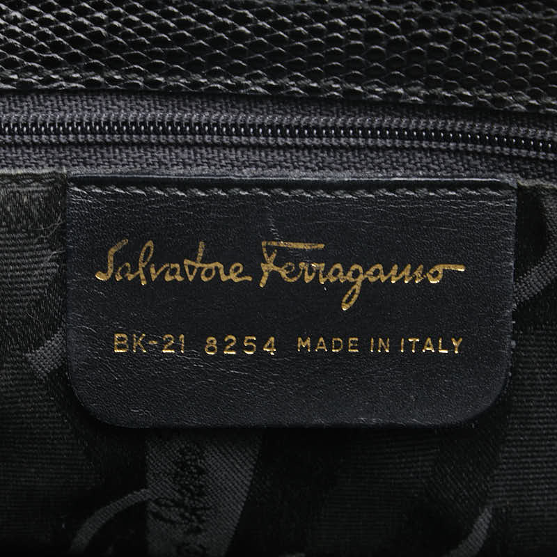 サルヴァトーレフェラガモ ヴァラ トートバッグ ハンドバッグ ブラック PVC レザー レディース Salvatore Ferragamo 【中古】