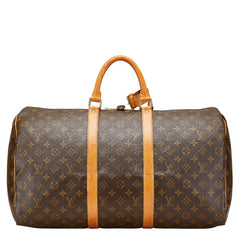 ルイ ヴィトン モノグラム キーポル50 ボストンバッグ M41426 ブラウン PVC レザー レディース LOUIS VUITTON 【中古】