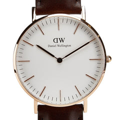 ダニエルウェリントン Classic Bristol 腕時計 DE00100039 クオーツ ホワイト文字盤 ステンレススチール レザー レディース Daniel Wellington 【中古】