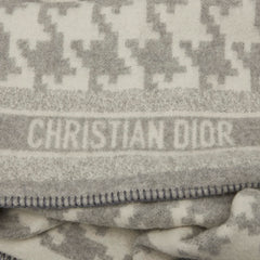 クリスチャンディオール 千鳥格子 ショール グレー アイボリー カシミヤ レディース Christian Dior 【中古】