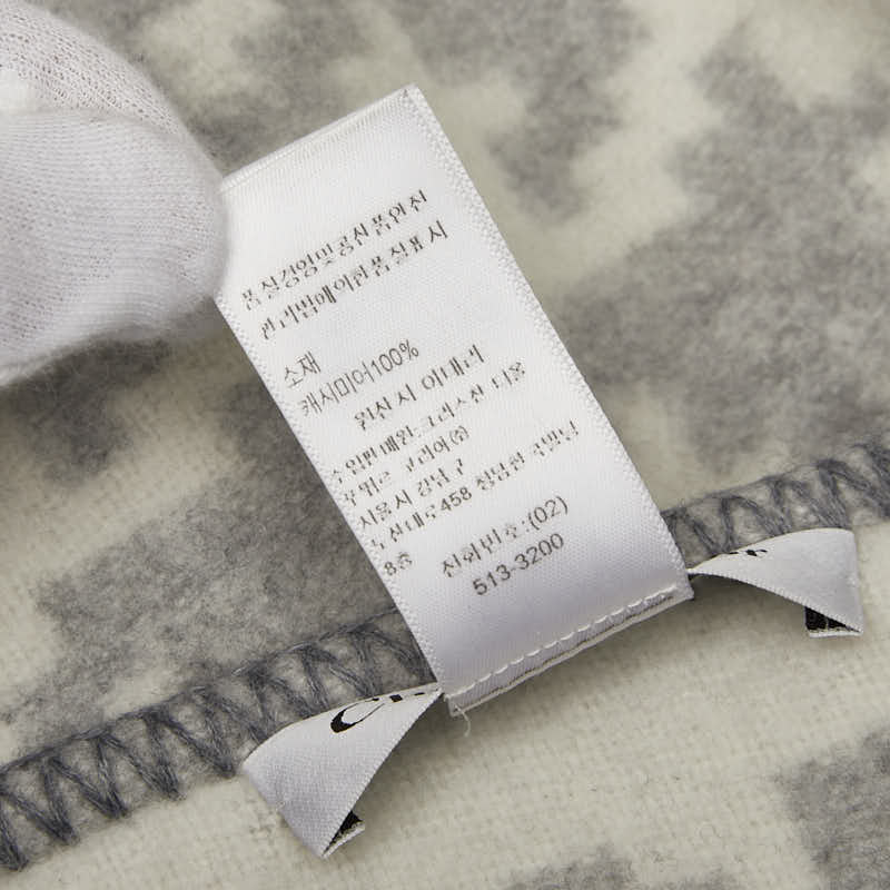 クリスチャンディオール 千鳥格子 ショール グレー アイボリー カシミヤ レディース Christian Dior 【中古】