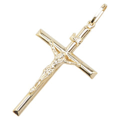 K18YG イエローゴールド クロス 十字架 キリスト モチーフ INRI ペンダントトップ メンズ 【中古】