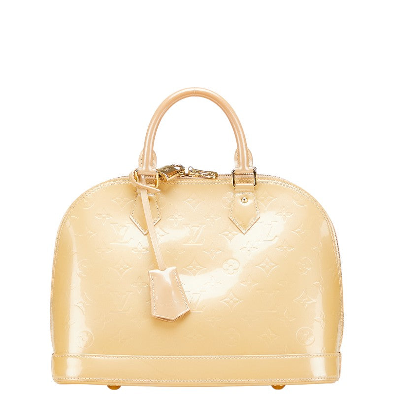 ルイ ヴィトン モノグラム ヴェルニ アルマPM ハンドバッグ M91751 ベージュプードル パテントレザー レディース LOUIS VUITTON 【中古】