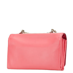 ヴァレンティノ ロックスタッズ チェーン ショルダーバッグ ピンク レザー レディース VALENTINO 【中古】
