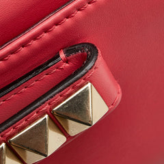 ヴァレンティノ ロックスタッズ チェーン ショルダーバッグ ピンク レザー レディース VALENTINO 【中古】