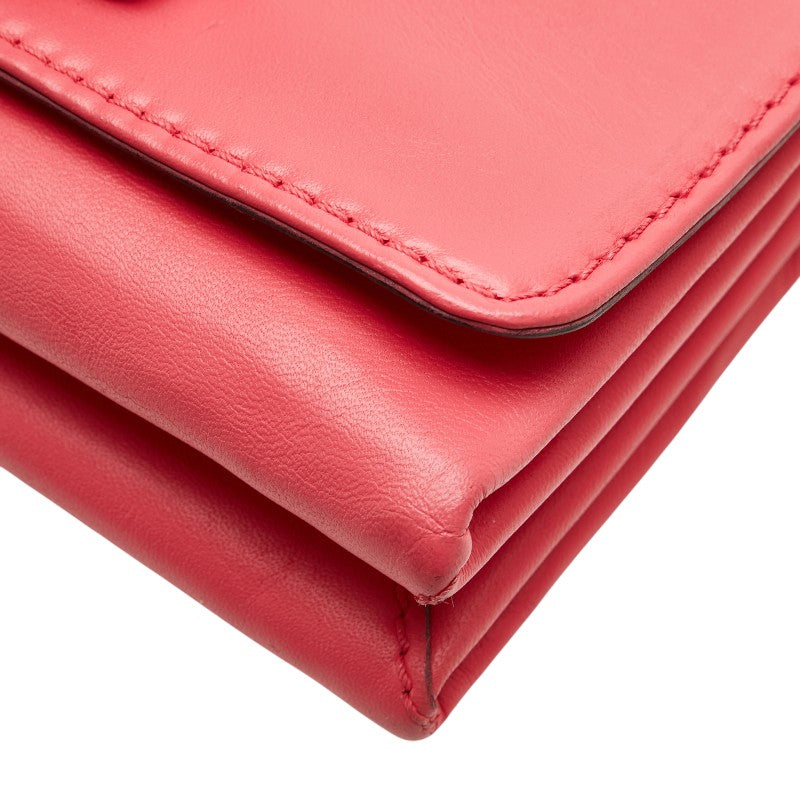 ヴァレンティノ ロックスタッズ チェーン ショルダーバッグ ピンク レザー レディース VALENTINO 【中古】