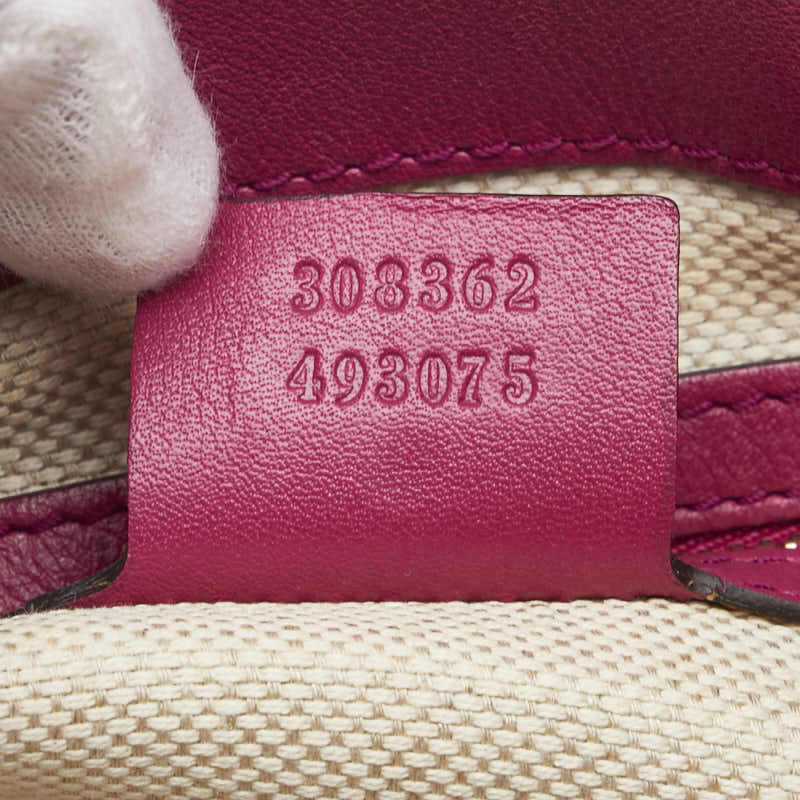 グッチ ソーホー インターロッキングG ハンドバッグ ショルダーバッグ 2WAY 308362 レッド レザー レディース GUCCI 【中古】