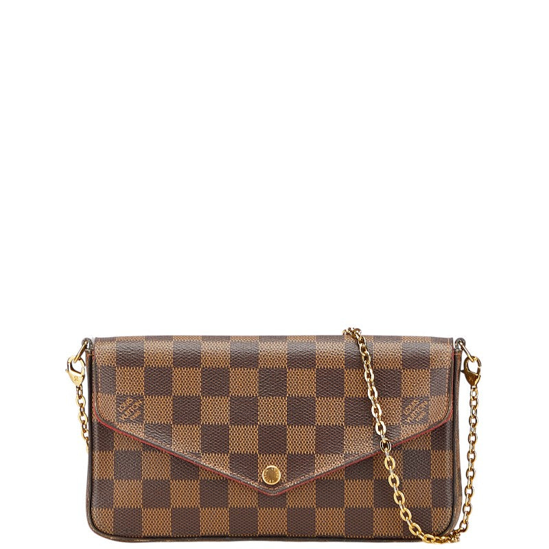 ルイ ヴィトン ダミエ ポシェット フェリシー チェーン ショルダーバッグ N40492 ブラウン PVC レディース LOUIS VUITTON 【中古】