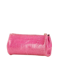 ミュウミュウ クロコ型押し ポーチ ピンク エナメル レディース MIUMIU 【中古】