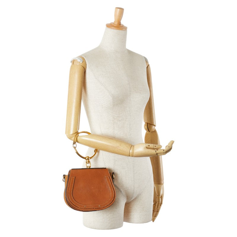 クロエ ナイル ハンドバッグ ブラウン レザー レディース Chloe 【中古】