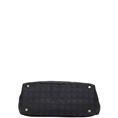 シャネル ニュートラベルライン トートMM トートバッグ ハンドバッグ ブラック ナイロン レザー レディース CHANEL 【中古】