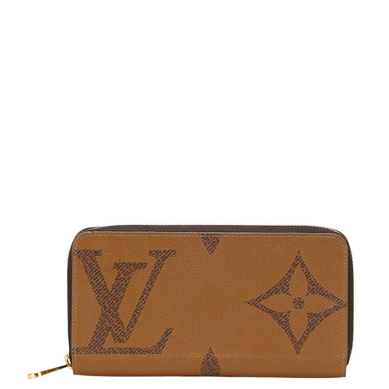 ルイ ヴィトン モノグラム ジャイアント リバース ラウンドファスナー 長財布 M69353 ブラウン PVC レザー レディース LOUIS VUITTON 【中古】